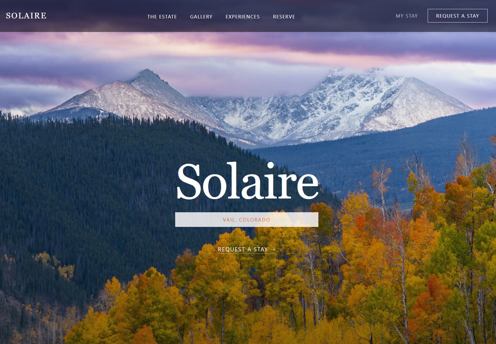 Solaire — a private estate booking platform built by Loftare Studio